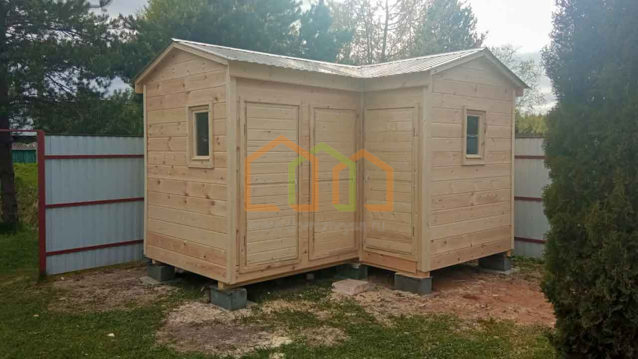 УГЛОВОЙ ХОЗБЛОК С ДУШЕМ И ТУАЛЕТОМ